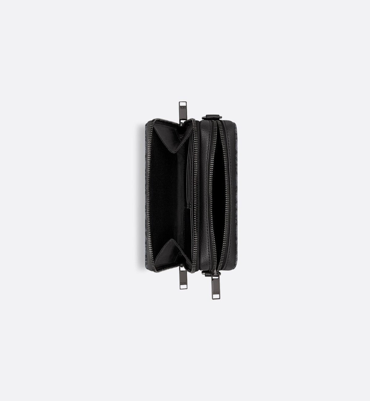 Pochette zippée à bandoulière
Toile jacquard Dior Oblique noir - #1