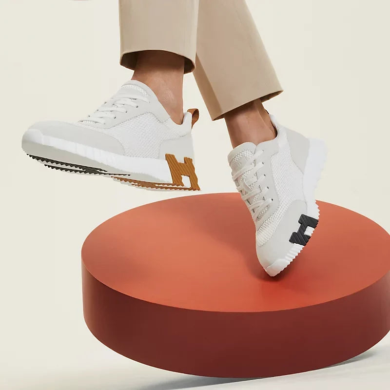 Hermès Bouncing blanc/maron/noir